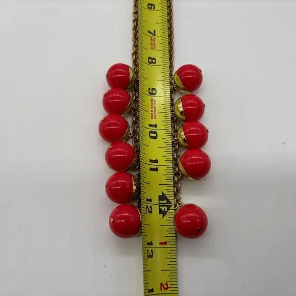 J Crew Gold Chain Statement Necklace w/ Round Vibrant Acrylic Beads - Picture 5 of 7